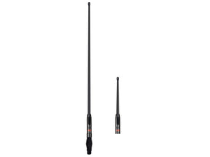 GME AE4705BTP (Twin Pack)  1.2m Colinear Antenna, HD Barrel spring, Black, 6.6 dBi gain Whip. PLUS AE4704B 2.1dBi gain Whip