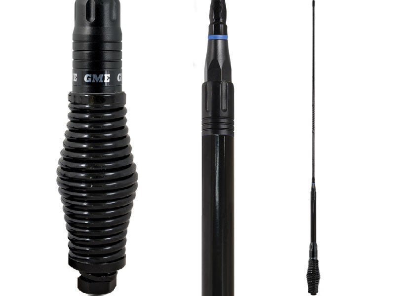GME AE4018BK1 970mm HD Elevated Feed Antenna, AS002 spring, 6.6 dBi gain. BLACK