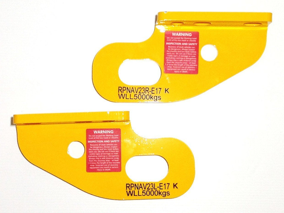 RS - PAIR (2) RATED RECOVERY POINTS - NISSAN NAVARA D23, NP300 WLL 5000Kg PER TOW POINT.