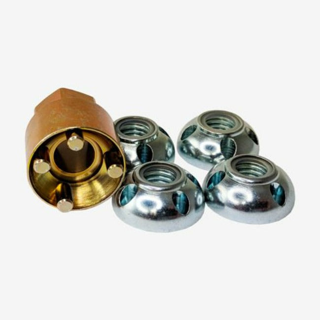 LIGHTFORCE - LFP - LOCK NUTS - 10mm. SET (4 NUTS & 1 KEY).